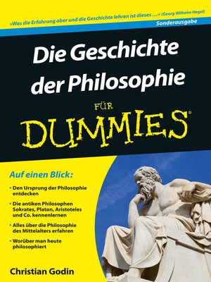cover image of Die Geschichte der Philosophie für Dummies